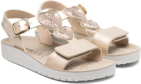Geox Kids Costarei leren sandalen Goud