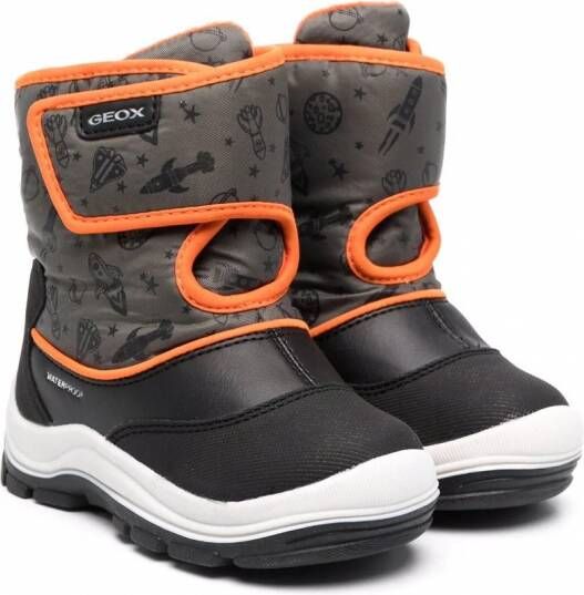 Geox Kids Enkellaarzen met print Zwart