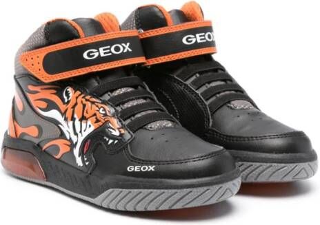 Geox Kids Enkellaarzen met veters Zwart