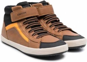 Geox Kids Gisli sneakers met klittenband Bruin