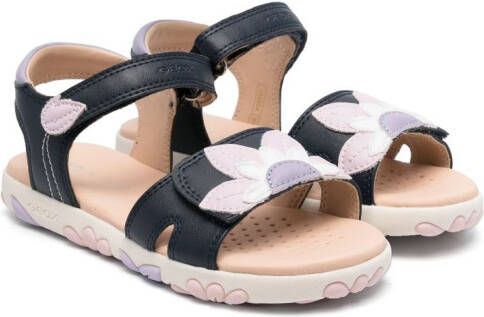 Geox Kids Haiti leren sandalen Blauw