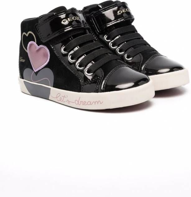 Geox Kids Heart high-top sneakers Zwart