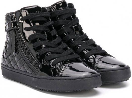 Geox Kids Kalispera lakleren sneakers Zwart