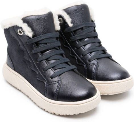 Geox Kids Leren enkellaarzen Blauw