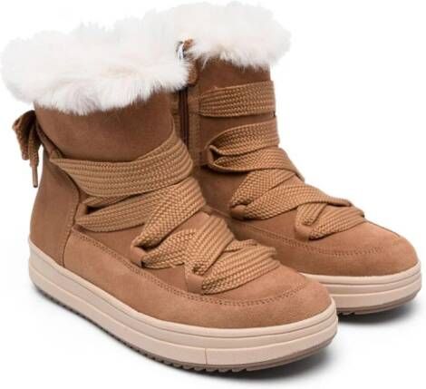 Geox Kids Rebecca suède enkellaarzen Bruin