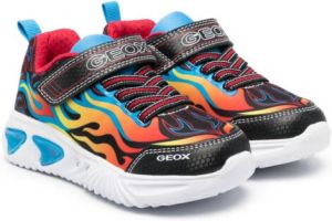 Geox Kids Sneakers met vlamprint Zwart