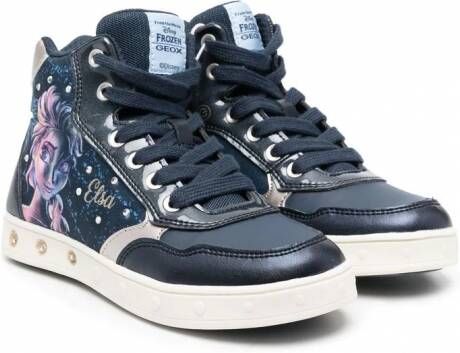 Geox Kids x Disney Frozen high-top sneakers Blauw
