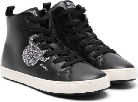 Geox Kids x Disney Kalispera Mickey high-top sneakers Zwart