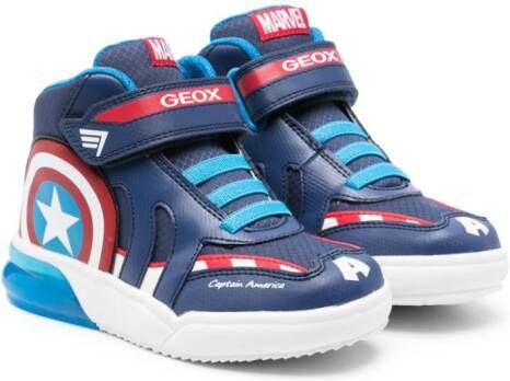 Geox Kids x Marvel Grayjay high-top sneakers Blauw