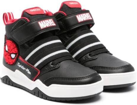 Geox Kids x Marvel Perth high-top sneakers Zwart