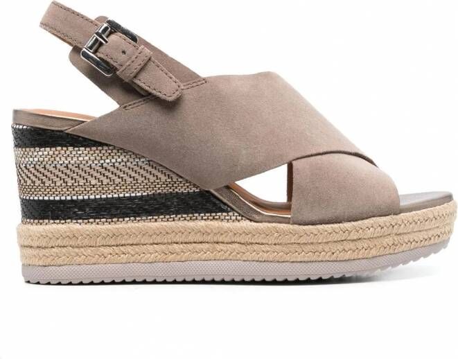 Geox Ponza espadrilles met sleehak Beige