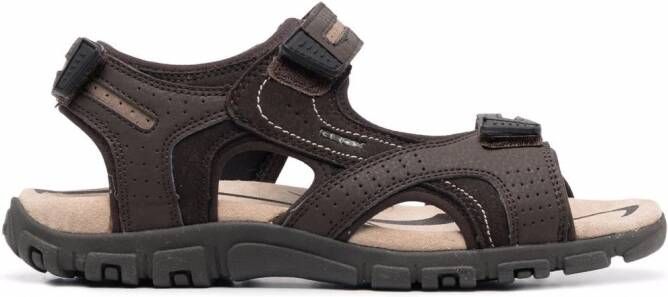 Geox Strada sandalen met dubbele bandjes Bruin