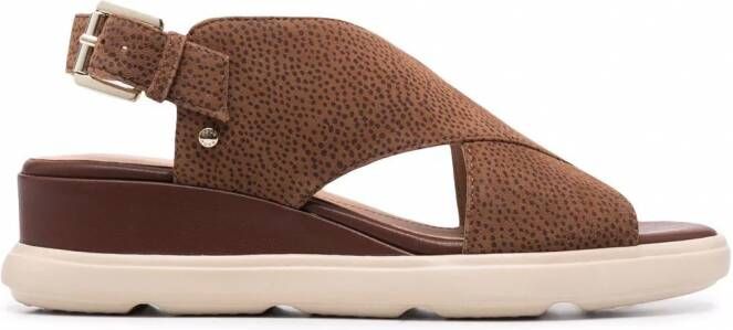 Geox Sukui sandalen met open neus Bruin