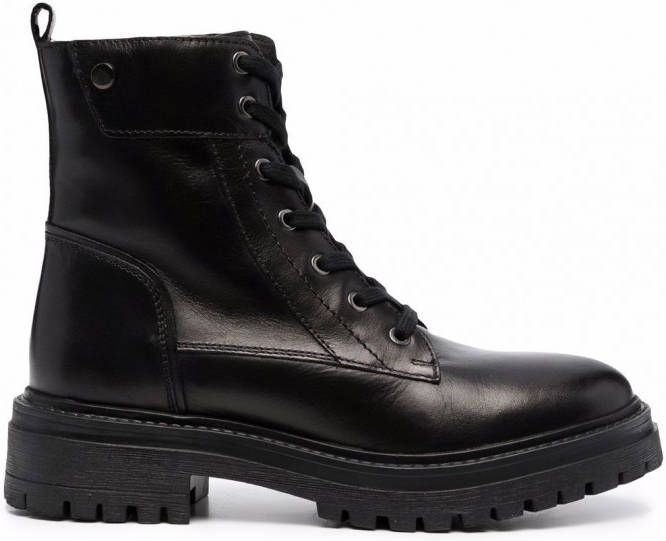 Geox Veterlaarzen met lage hak Zwart