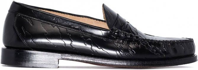 G.H. Bass & Co. x Maharishi Weejun Larson loafers met reliëf Zwart