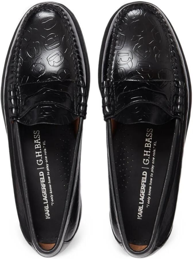 G.H.Bass x Karl Lagerfeld Weejuns embossed leather loafers Zwart - Foto 4