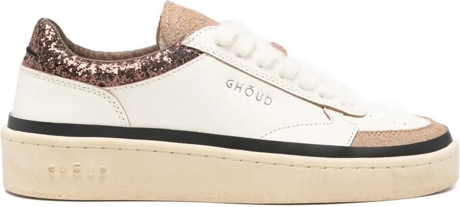 GHŌUD Pads sneakers met vlakken met glitters Beige