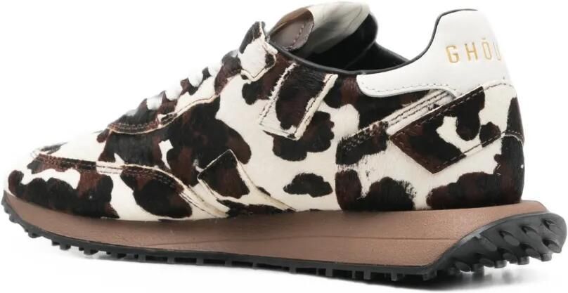 GHŌUD Sneakers van kalfshaar met koeien-print Wit - Foto 3