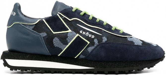 GHOUD Sneakers met camouflageprint Blauw - Schoenen.nl