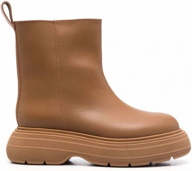 GIABORGHINI x Pernille Marte enkellaarzen Bruin