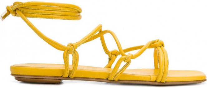 GIABORGHINI Bella leren sandalen Geel