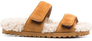 GIABORGHINI Alvine Ugh slippers met imitatie lamswol Bruin