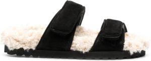 GIABORGHINI Alvine Ugh slippers met imitatie lamswol Zwart