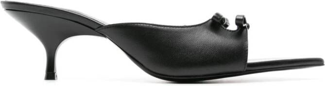 GIABORGHINI Blanche 50mm leather mules Zwart