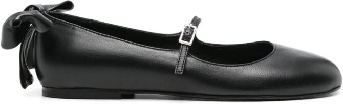 GIABORGHINI bow-detail leather ballerina shoes Zwart