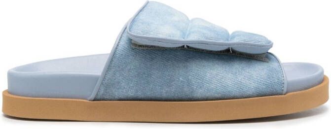 GIABORGHINI Slippers met camouflageprint Blauw