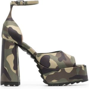 GIABORGHINI Sandalen met camouflageprint Groen