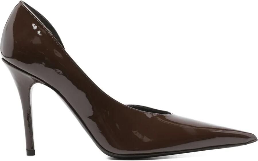 GIABORGHINI 100 mm Barbara pumps met puntige neus en uitgesneden details Bruin