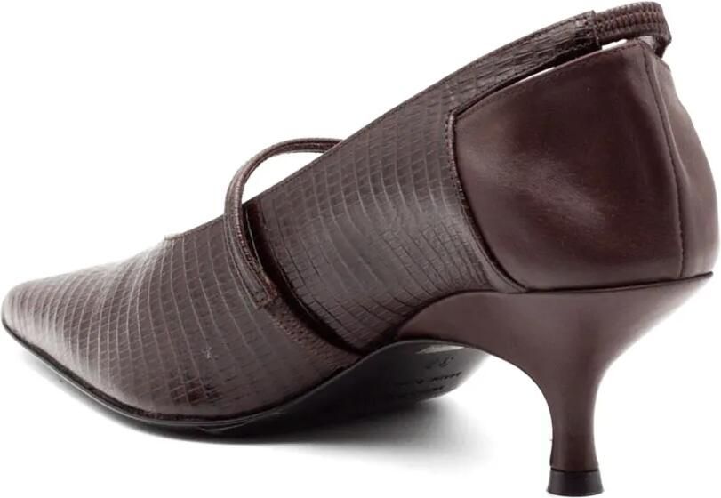 GIABORGHINI Elisa pumps met geweven effect Bruin - Foto 5
