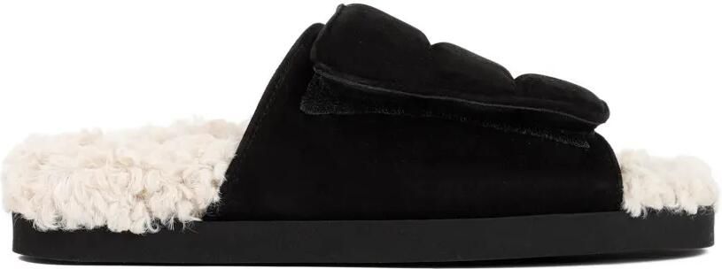 GIABORGHINI Gia 3 gewatteerde suède slippers Zwart