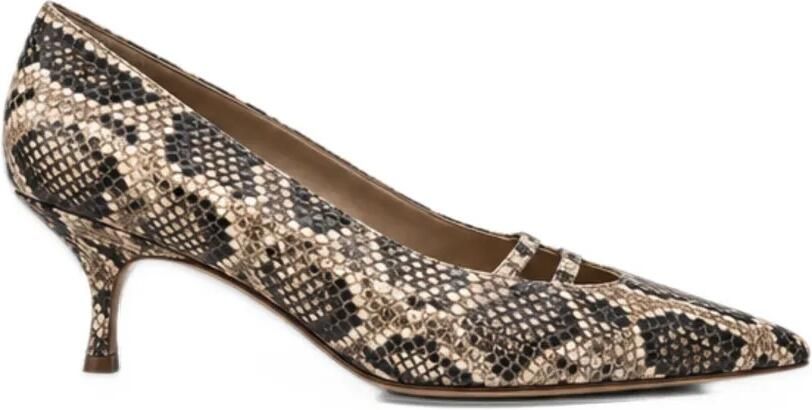 GIABORGHINI Gigi snakeskin-effect pumps Beige