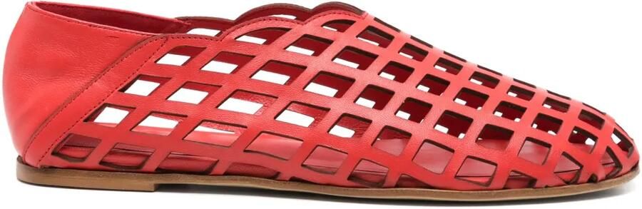 GIABORGHINI Leren ballerina's Rood