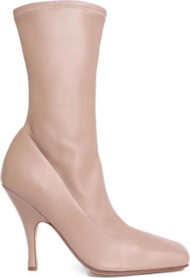 GIABORGHINI Loulou square-toe ankle boots Beige