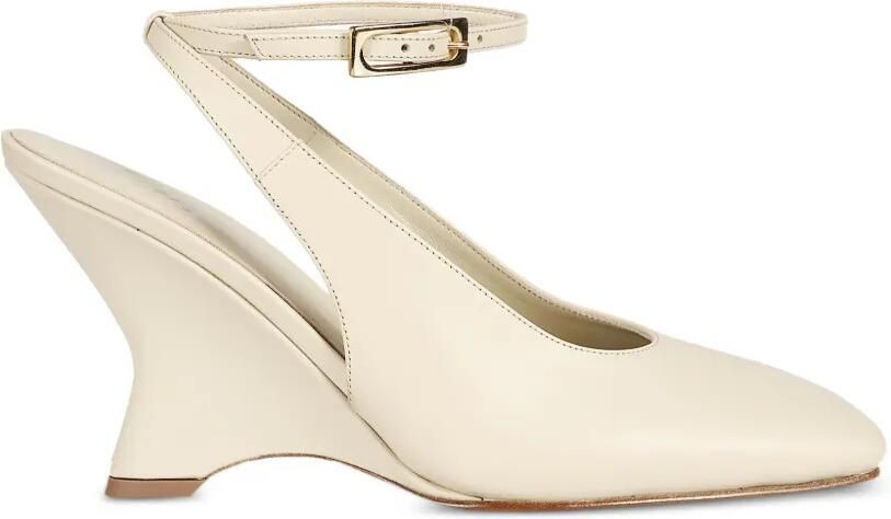 GIABORGHINI Pumps met enkelbandje en vierkante neus Beige