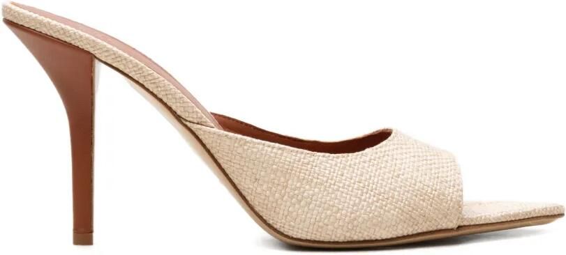 GIABORGHINI Raffia sandalen met puntige neus Beige