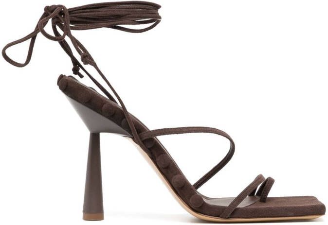 GIABORGHINI GIA RHW Rosie suède sandalen Bruin