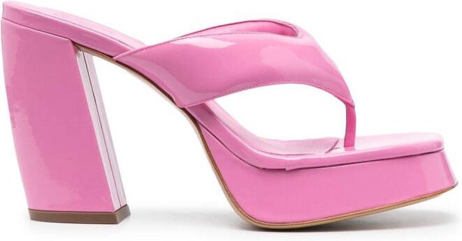 GIABORGHINI Sandalen met vierkante neus Roze