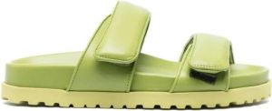GIABORGHINI Perni 11 leren slippers Groen