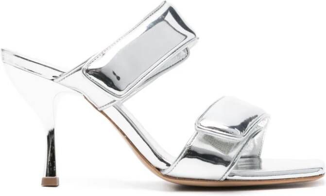 GIABORGHINI 80 mm Perni 03 gelamineerde sandalen Zilver