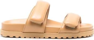 GIABORGHINI Perni leren slippers Bruin