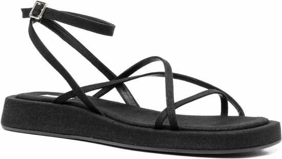 GIABORGHINI Rosie sandalen met gekruiste bandjes Zwart