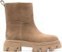 GIABORGHINI Leren enkellaarzen Beige - Thumbnail 1