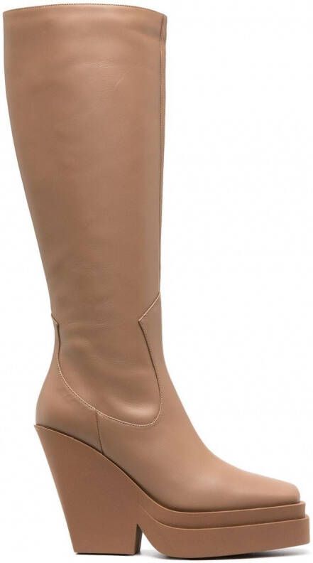 GIABORGHINI x Pernille Texan kniellaarzen Beige