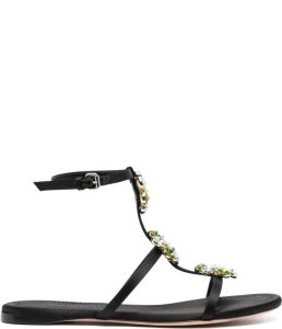 Giambattista Valli Sandalen verfraaid met kristallen Zwart