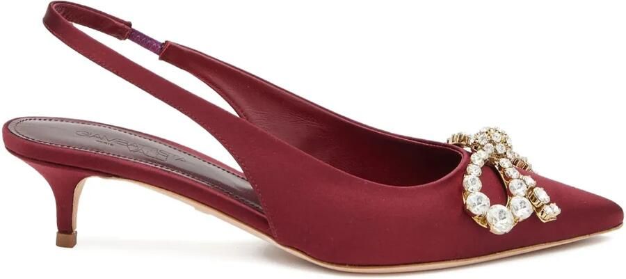 Giambattista Valli 40 mm slingback pumps met kristallen Rood