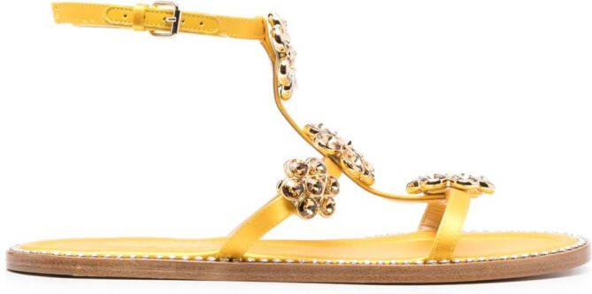 Giambattista Valli Jaipur verfraaide sandalen Geel